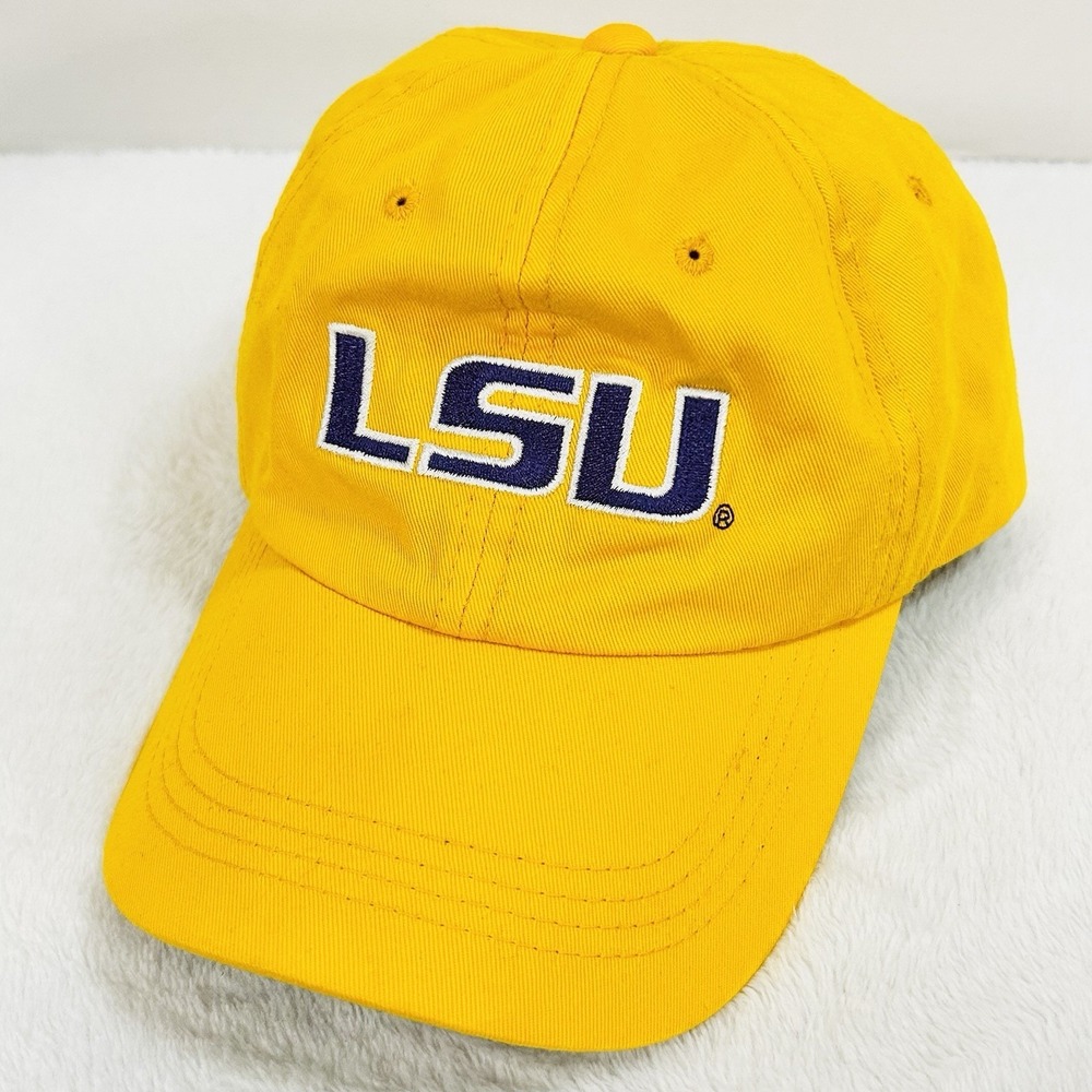 LSU Tigers Signature Logo Hat Cap Adjustable Strapback Yellow NCAA College